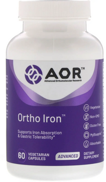 Advanced Orthomolecular Research AOR Ортомолекулярное железо 60 вегетарианских капсул 1088682 фото