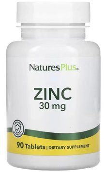 Nature's Plus Zinc 30mg - 90 Tablets 1455576 фото