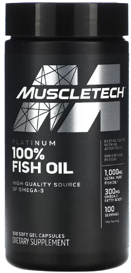 MuscleTech Essential Series Fish Oil Риб'ячий жир 100% чистий 1000 мг 100 гелевих капсул 1185990 фото