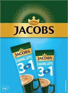 Напиток кофейный растворимый Jacobs Caramel Latte 3в1 24х12.3 г (4820206290571) 1354794 фото