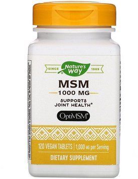 Nature's Way Opti MSM 1000 mg Метилсульфонілметан або МСМ 120 вегетаріанських пігулок 895984 фото