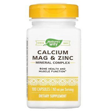 Nature's Way Calcium-Magnesium-Zinc - 100 Capsules 1453450 фото