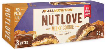 Печенье Allnutrition Nutlove 128 g / Milky Cookie Caramel Peanut 1102002 фото