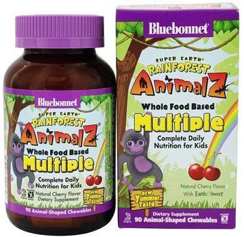 Bluebonnet Nutrition Rainforest Animalz, Multiple Complete Daily Nutrition For Kids, 90 Animal-Shaped Chewables (BLB0184) 659772 фото