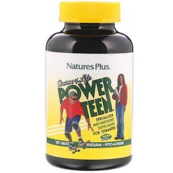 Nature's Plus, Source of Life, Power Teen, 180 Tablets (NTP29992) 631591 фото