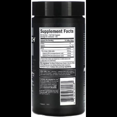 MuscleTech Essential Series Fish Oil Риб'ячий жир 100% чистий 1000 мг 100 гелевих капсул 1185990 фото