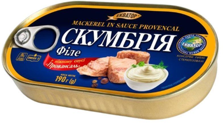 Филе скумбрии в томатном соусе Екватор 190 г (4820062447621) 1105629 фото