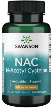 Swanson N-Acetyl Cysteine 600mg Ацетилцистеин 100 капсул 1034683 фото