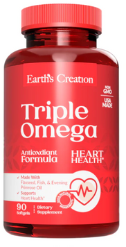 Earth's Creation Triple Omega with Primrose Потрійна омега-3,6,9 з лляним насінням, олією примули вечірньої та риб'ячим жиром 90 капсул 1138749 фото