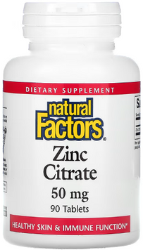 Natural Factors Zinc Citrate Цитрат цинка 50 мг 90 таблеток 1044790 фото