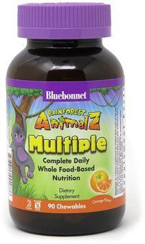 Bluebonnet Nutrition Rainforest Animalz, Multiple Complete Daily, Orange Flavor, 90 Chewables (BLB0188) 659773 фото