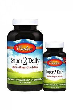 Carlson Labs Super 2 Daily 180 + 30 caps Мультівітаміни з Омега-3 і лютеїн 488757 фото