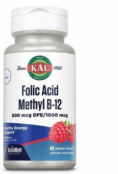KAL Folic Acid Methyl B-12 800mcg - 60 tablets Raspberry 1461016 фото