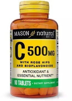 Mason Natural Vitamin C 500 mcg With Rose Hips and Bioflavonoids Витамин С 90 таблеток 993706 фото
