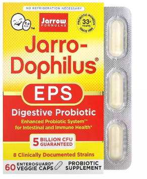 Jarrow Formulas Jarro-Dophilus EPS Пробиотики 5 млрд КОЕ 60 вегетарианских капсул 1191357 фото