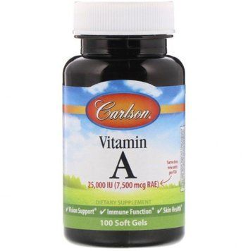 Carlson Labs Vitamin A, 25,000 IU, 100 Soft Gels (CAR-01131) 659869 фото