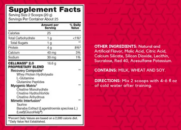Післятренувальний комплекс BSN CellMass 2.0 495 g / 25 servings / Arctic Berry 507130 фото