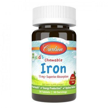 Carlson Labs Железо Детское Kid's Chewable Iron 15 мг вкус клубники 30 жевательных таблеток 1117583 фото