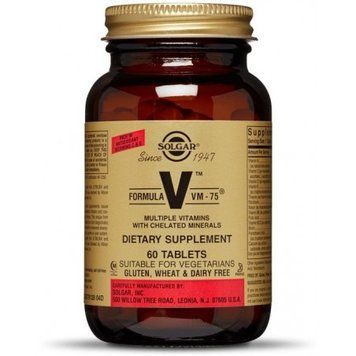 Solgar Formula V VM-75 Multiple Vitamins with Chelated Minerals 60 tabs Мультівітаміни і мінерали 523565 фото