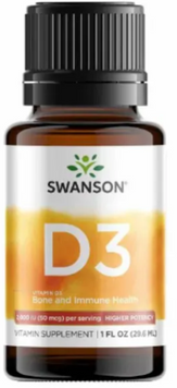 Swanson Vitamin D3 Bone and Immune Health Витамин D3 Здоровье костей и иммунитета 2000 IU 50 мкг 29.6 мл 1137531 фото