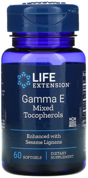 Life Extension Gamma E Tocopherols Витамин Е: гамма E смешанные токоферолы 60 капсул 1159467 фото