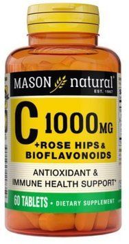 Mason Natural Vitamin C 1000 mcg Plus Rose Hips and Bioflavonoids Complex Витамин С 60 таблеток 993707 фото