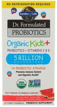 Garden of Life Dr. Formulated Probiotics, Organic Kids +, Tasty Organic Watermelon, 30 Yummy Chewables (GOL-12215) 681305 фото