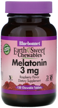 Bluebonnet Nutrition EarthSweet Melatonin 3 mg Мелатонін 3 мг Малиновий Смак 120 жувальних таблеток 1052368 фото