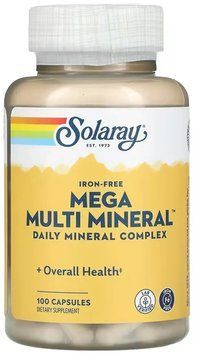 Solaray Mega Multi Mineral Iron-Free - 100 Capsules 1452784 фото