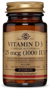 Solgar Vitamin D3 (Cholecalciferol) 1000 IU 90 Tablets 494081 фото