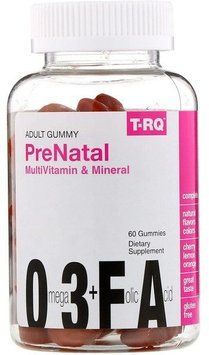 T-RQ Prenatal multivitamin & mineral Мультивітаміни та мінерали для вагітних зі смаком вишні, лимона, апельсина 60 жувальних цукерок 897068 фото