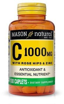 Mason Natural Vitamin C 1000 mg with Rose Hips & Zinc Витамин С из шиповника с Цинком 100 капсул 937159 фото