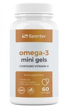 Sporter Omega 3 500 mg plus Vit E Омега 3 60 мягких капсул 879367 фото