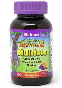 Bluebonnet Nutrition Rainforest Animalz, Multiple Complete Daily, Assorted Fruit Flavor, 90 Chewables (BLB0190) 659774 фото