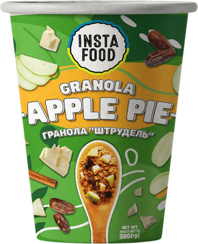 Гранола Insta Food Apple Pie Штрудель склянка 50 г (4820201770528) 1342866 фото