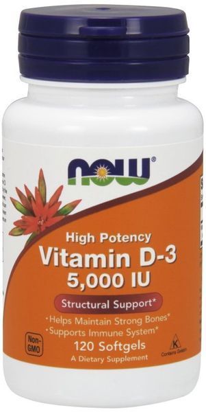 Vit D-3 5,000 IU Sgels 120 caps, Now Foods 463965 фото