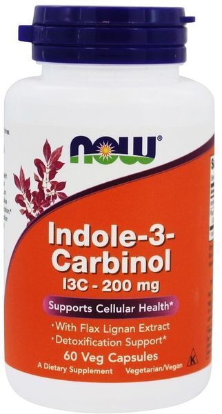 NOW Foods Indole-3-Carbinol I3C Індол-3-Карбінол 200 mg 60 капсул 520682 фото