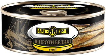 Шпроты BALTIC FISH крупные в масле 240 г (4751007739375) 1332712 фото