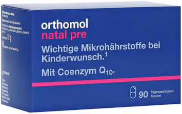 Orthomol Natal Pre Витаминный комплекс для подготовки к зачатию ребенка, во время беременности и кормления 90 капсул 1089653 фото