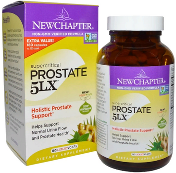 New Chapter, Prostate 5LX, Holistic Prostate Support, 180 Liquid Vcaps (NCR-90069) 606587 фото