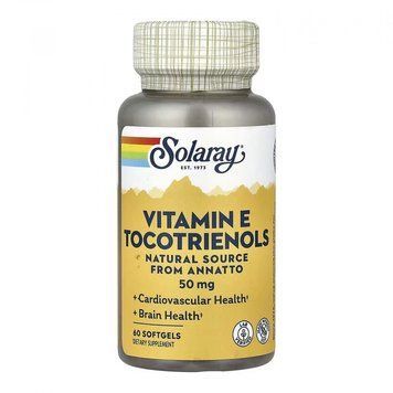 Solaray Vitamin E Tocotrienols, Annatto 50mg - 60 softgels 1472035 фото