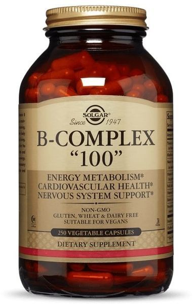 Solgar B-Complex "100" 250 Vegetable Capsules 496844 фото Solgar B-Complex "100" 250 Vegetable Capsules 496844 фото