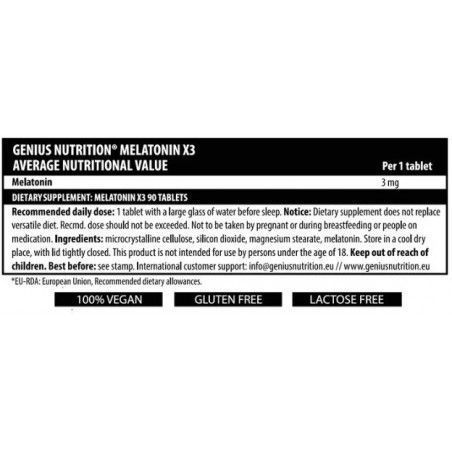 Genius Nutrition Melatonin-X3 Мелатонін Х3 90 таблеток 1000883 фото