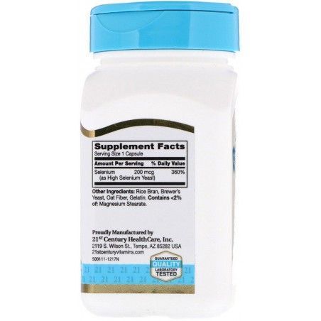 21st Century Selenium 200 mcg 60 Capsules 476625 фото