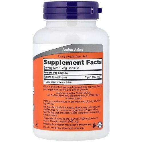 Now Foods Taurine 1000mg - 100 vcaps 1449667 фото