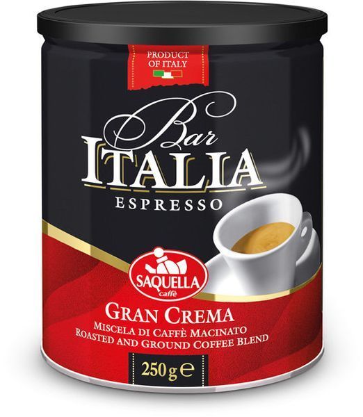 Кофе молотый Saquella Bar Italia Gran Crema 250 г (8002650000906) 1081566 фото