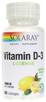 Solaray Vitamin D3, 2000 UI, Nature Lemon, 60 Lozenges (SOR79645) 685946 фото