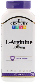 21st Century Health Care L-Arginine Maximum Strength 1000 mg 100 tabs (CEN-27086) 575636 фото