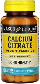 Mason Natural Calcium Citrate Plus Vitamin D3 Цитрат кальция плюс Витамин Д3 60 каплет 935736 фото