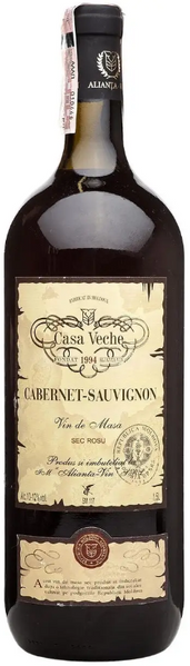 Вино Alianta vin Casa Veche Cabernet-Sauvignon красное сухое 10-12% 1.5 л (WNF4840042005719) 1215350 фото